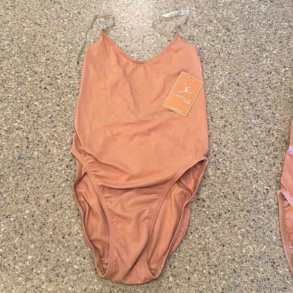 CAPEZIO Adjustable Strap Camisole Leotard Clear Straps Lot of 3 *NEW* - Picture 5 of 8
